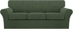 Turquoize 4 Piece Sofa Covers for 3 Cushion Couch Sofa Slipcover Soft Couch by Turquoize