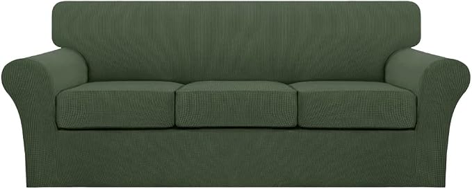 Turquoize 4 Piece Sofa Covers for 3 Cushion Couch Sofa Slipcover Soft Couch by Turquoize