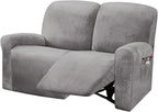 ULTICOR Reclining Love Seat Slipcover, 6-Piece Velvet Stretch Loveseat by ULTICOR