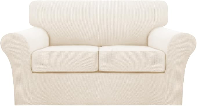 Turquoize 3 Piece Sofa Covers for 2 Cushion Couch Sofa Slipcover Soft Couch by Turquoize