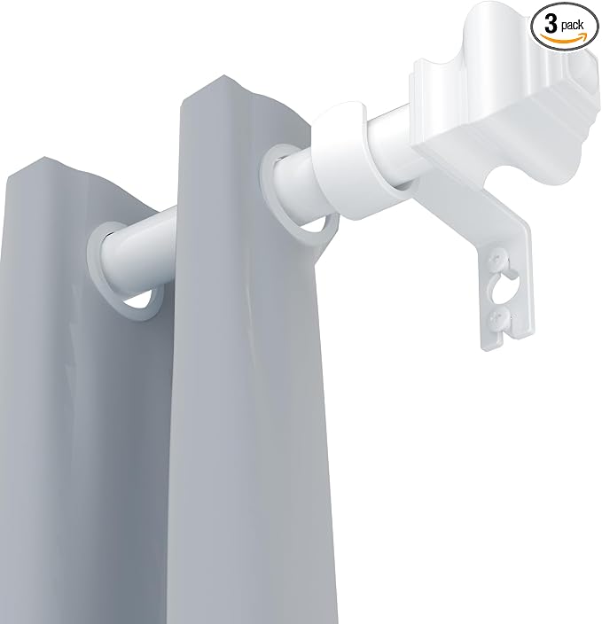 Curtain Rods for Windows 36-48 inch, 5/8 inch White Curtain Rod by Unknown