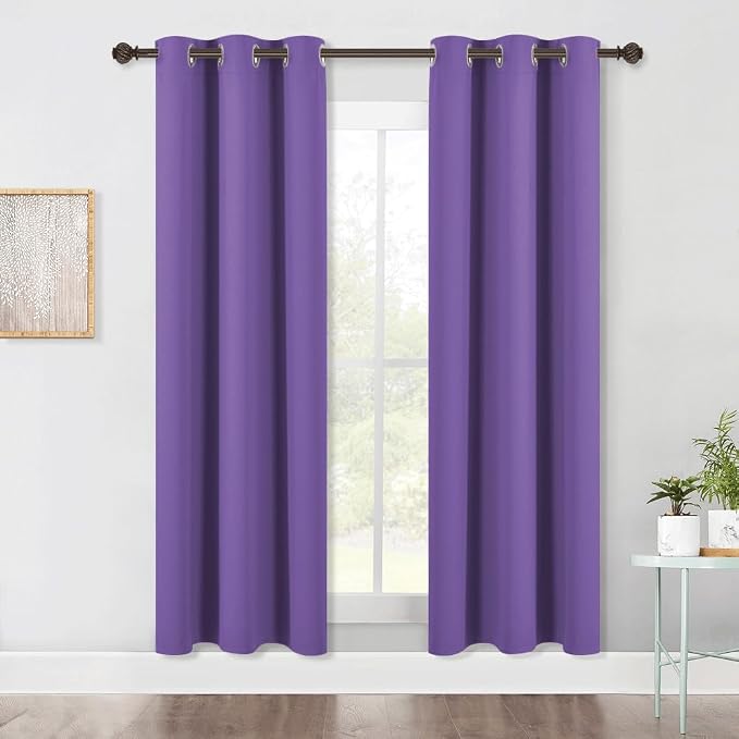 NICETOWN Bedroom Blackout Draperies Panels, 2 Panels, 42 x 72 Inch, Lilac Purple by NICETOWN