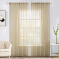 MIULEE 2 Panels Solid Color Sheer Window Curtains Elegant Window Voile by MIULEE