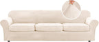 H.VERSAILTEX Modern Velvet Plush 4 Piece High Stretch Sofa Slipcover Furniture by HVERSAILTEX