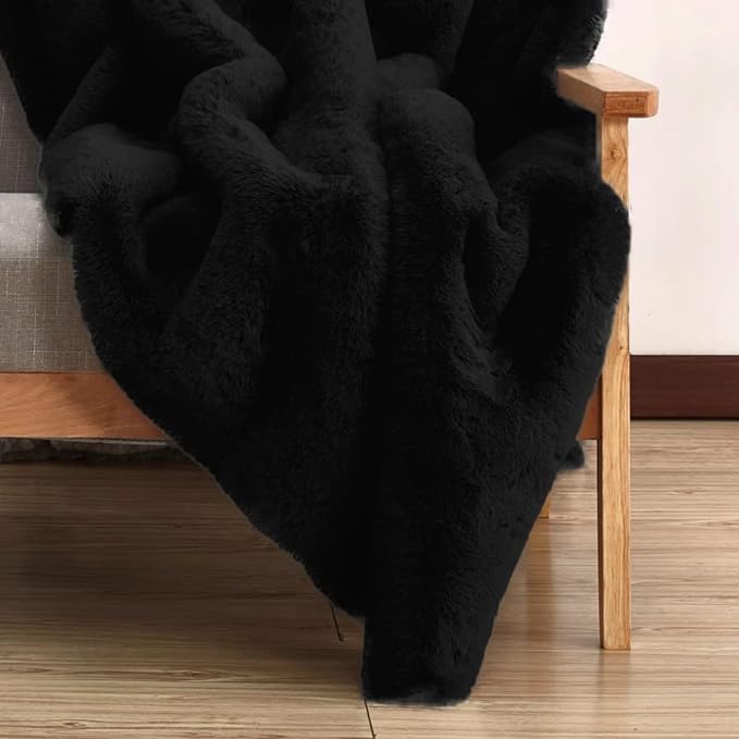 ORINOVA Black Fluffy Rug 5x8 Area Rugs - Image 4
