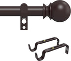 Curtain Rods for Windows 28 to 48 Inch, 5/8 Inch Heavy Duty Decorative Curtain by Poskena