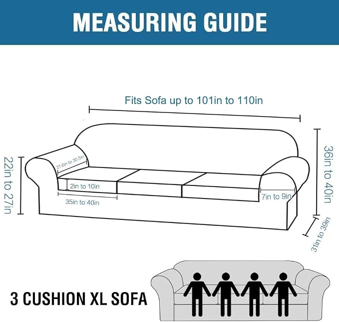 H.VERSAILTEX 4 Piece Stretch Sofa Covers - Image 2