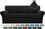 Turquoize 4 Piece Sofa Covers for 3 Cushion Couch Sofa Slipcover Soft Couch by Turquoize