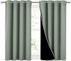 NICETOWN Greyish Green 100% Blackout Curtains 45 inches Long, 2 Thick Layers by NICETOWN