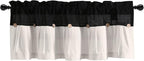 Lush Decor Linen Button Farmhouse Valance Curtians 52"W x 18"L Black & White - Image 7