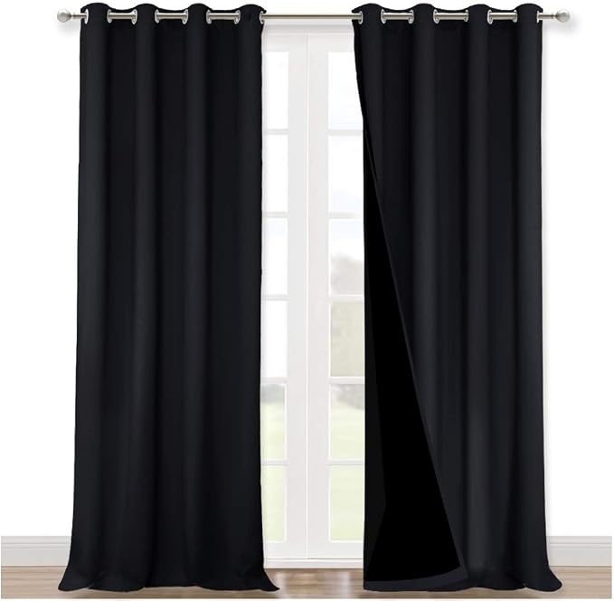 NICETOWN Full Shading Curtains 90 inches Long 2 Panels Set by NICETOWN