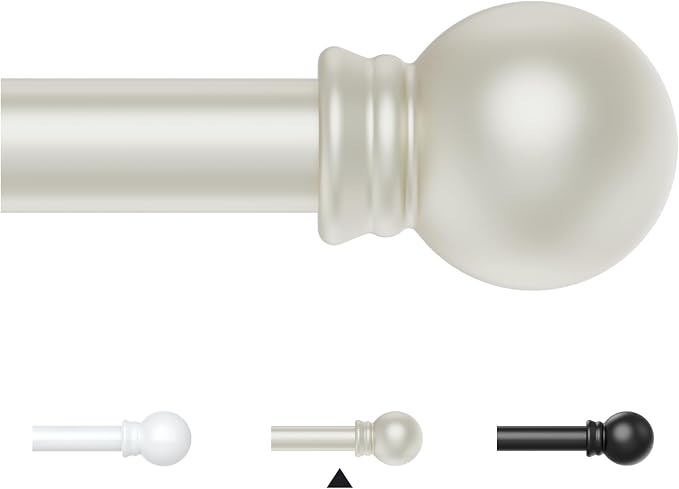 Thestoa Nickel Curtain Rods for Windows 30-46 Inch, 5/8" Stainless Steel Small by Thestoa