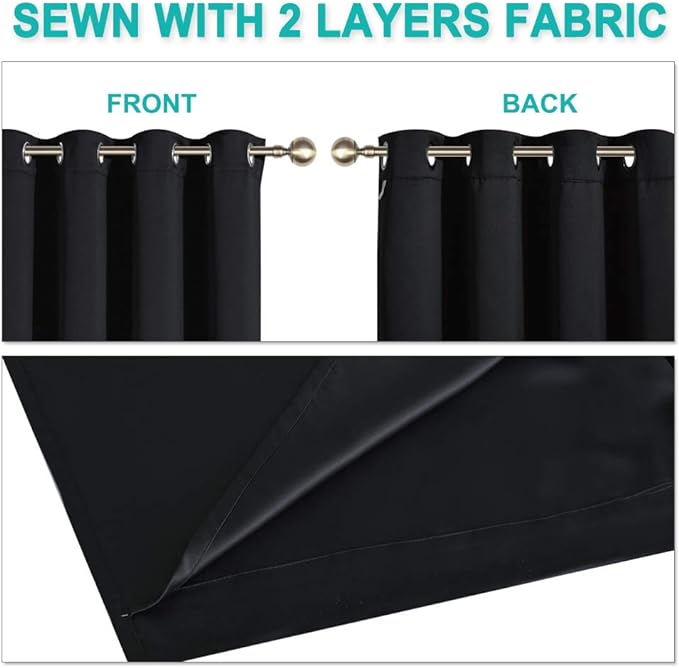 NICETOWN High-End Thermal Kitchen Curtains, Full Blackout Curtains 80 Inches - Image 5