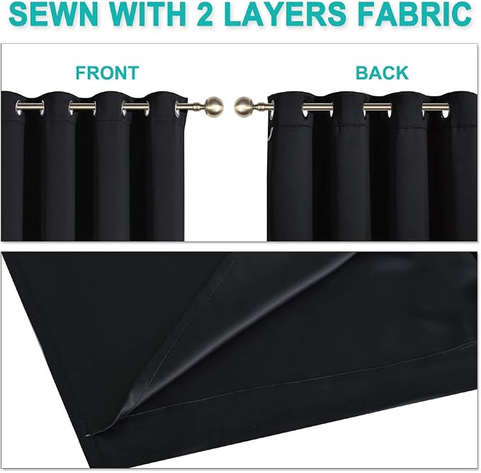 NICETOWN High-End Thermal Curtains, Full Blackout Curtains 72 Inches Long - Image 5