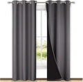 NICETOWN Grey Full Shade Curtain Panels, Pair of Thermal Insulated & Energy by NICETOWN