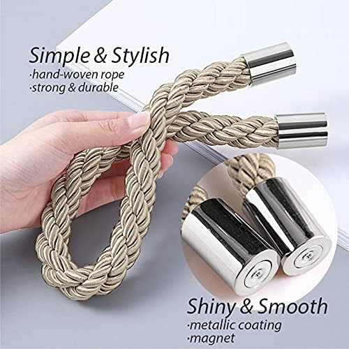 NICEEC 2 Pack Magnetic Curtain Tiebacks Modern Simple Style Drape Tie Backs - Image 3