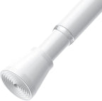 AIZESI White Tension Rod for Windows 28 to 48 inch, Adjustable Curtain Rods No by AIZESITENSIONROD