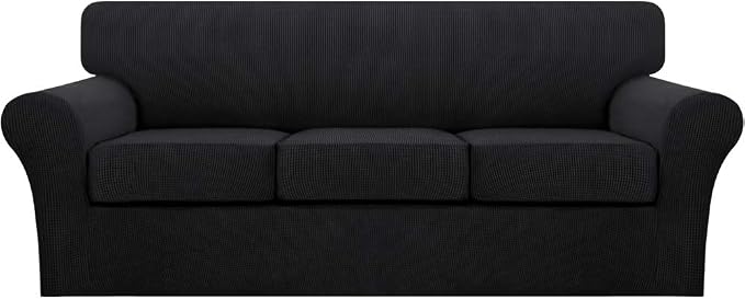 Turquoize 4 Piece Sofa Covers for 3 Cushion Couch Sofa Slipcover Soft Couch by Turquoize