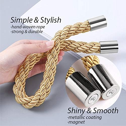 NICEEC 2 Pack Strong Magnetic Curtain Tiebacks Modern Simple Style Drape Tie - Image 3