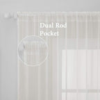MIULEE Ivory Window Sheer Curtains - Image 2