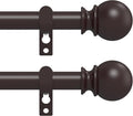 Curtain Rods for Windows 28 to 48 Inch, 2 Pack 5/8 Inch Heavy Duty Decorative by Poskena