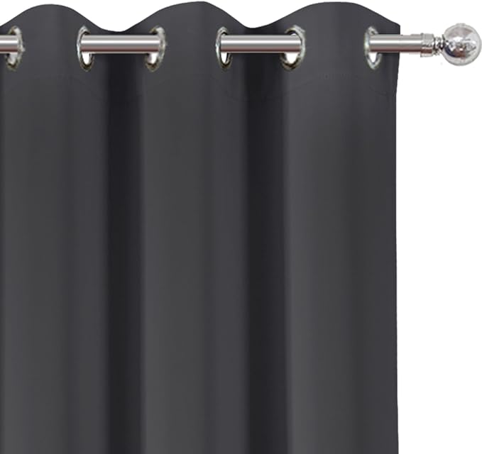 LEMOMO Dark Grey Thermal Blackout Curtains/38 x 63 Inch/Set of 2 Panels Room - Image 6
