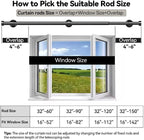 YaFex 2 Pack Heavy Duty Curtain Rods 32-60 Inch, 1 Inch Black Adjustable - Image 6