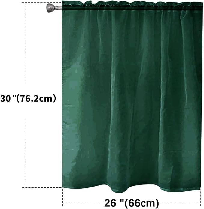 SpaceDresser Basic Rod Pocket Sheer Voile Window Curtain Panels Foliage Green 1 - Image 2