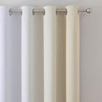 Estelar Textiler Beige and Greyish White Blackout Curtains 108 Inches Long - Image 4