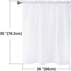 SpaceDresser White Kitchen Sheer Valance Curtains 30 Inch, Voile Sheer Cafe - Image 2