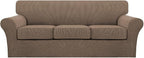 Turquoize 4 Piece Sofa Covers for 3 Cushion Couch Sofa Slipcover Soft Couch by Turquoize