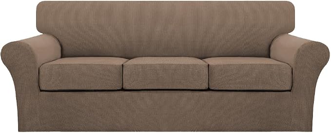 Turquoize 4 Piece Sofa Covers for 3 Cushion Couch Sofa Slipcover Soft Couch by Turquoize