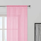SpaceDresser Sheer Voile Window Treatment Rod Pocket Curtain Panels - Image 4