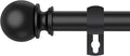 Black Curtain Rods for Windows 28 to 48 Inch, 5/8" Diameter Heavy Duty Metal by Poskena