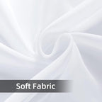 youleyar Solid Sheer Rod Pocket Curtain Voile Draperies 4 Panels White Beige - Image 7