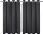 LEMOMO Dark Grey Thermal Blackout Curtains/52 x 45 Inch/Set of 2 Panels Room - Image 2
