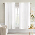 MIULEE Pure White Back Tab Light Blocking Curtains 63 Inch Length 2 Panels Set by MIULEE