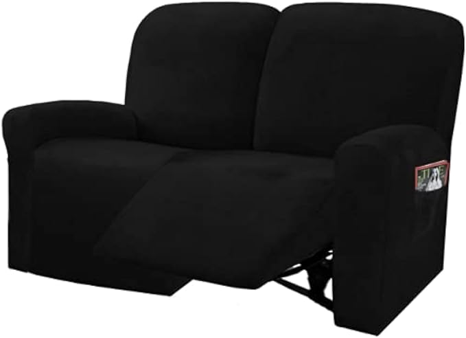 ULTICOR Reclining Love Seat Slipcover, 6-Piece Velvet Stretch Loveseat by ULTICOR