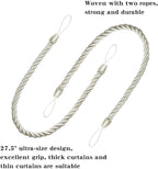 BEL AVENIR Curtain Tiebacks Ropes Tie-Backs, Handmade Curtain Holdbacks - Image 3