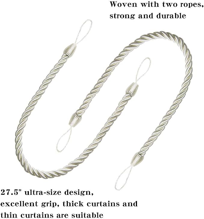 BEL AVENIR Curtain Tiebacks Ropes Tie-Backs, Handmade Curtain Holdbacks - Image 3