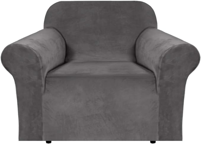 H.VERSAILTEX Stretch Velvet Armchair Cover Couch Covers 1 Cushion Chair by HVERSAILTEX