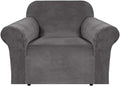 H.VERSAILTEX Stretch Velvet Armchair Cover Couch Covers 1 Cushion Chair by HVERSAILTEX
