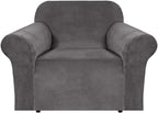 H.VERSAILTEX Stretch Velvet Armchair Cover Couch Covers 1 Cushion Chair by HVERSAILTEX