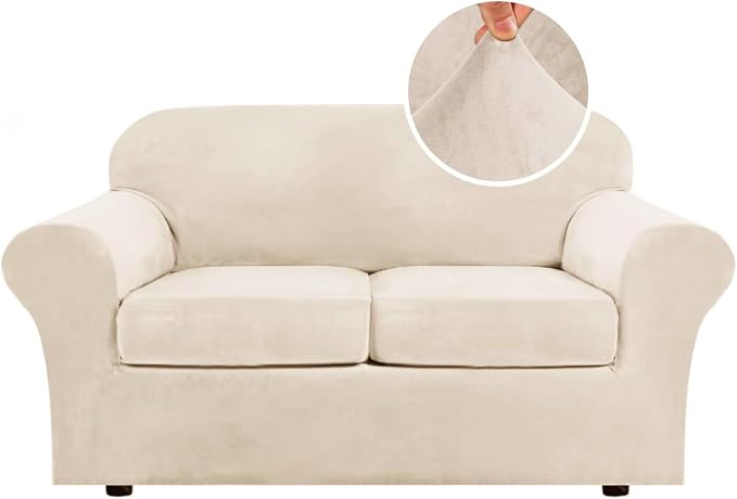 H.VERSAILTEX 3 Piece Stretch Sofa Covers Couch Covers by HVERSAILTEX