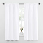 NICETOWN White Curtains for Bedroom, Short Curtains & Draperies for Small Window by NICETOWN
