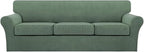 Turquoize 4 Piece Sofa Covers for 3 Cushion Couch Sofa Slipcover Soft Couch by Turquoize