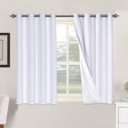H.VERSAILTEX Linen Blackout Curtains 45 Inches Long 100% Blackout Thermal by HVERSAILTEX