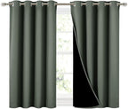 NICETOWN Dark Mallard 100% Blackout Curtains 45 inches Long, 2 Thick Layers by NICETOWN