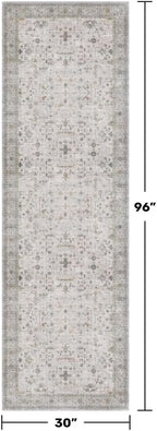 Hazo Haus Light Gray Washable 2'6"x8' Wide Runner Rugs - Image 2