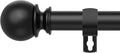 Black Curtain Rods for Windows 28 to 60 Inch, 5/8 Inch Diameter Stainless Steel by Poskena